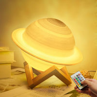 3D Night Light Moon Lamp 16 Colors USB LED Lights Tap Control Table Lamp Christmas Gift Children Bedside Saturn Lamp Room Decor