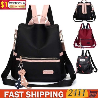 【YF】 Mochila de nylon impermeável feminina bolsa ombro alta qualidade grande capacidade casual viagem único moda