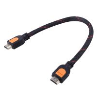 1 Foot short HDMI Cable for HD TV 3D 1080p One Feet HDMI 1.4 braided gold