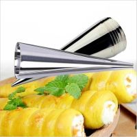 5Pcs/Set Kitchen Stainless Steel Baking Cones Horn Pastry Roll Cake Mold Spiral Baked Croissants Tubes Cookie Dessert Tool