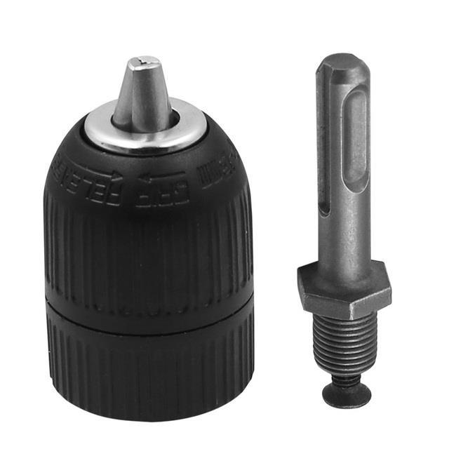 2-13mm-precise-keyless-drill-chuck-converter-1-2-quot-20unf-thread-quick-change-adapter-sds-plus-shank-1-4-quot-hex