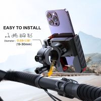 Metal Cycling Phone Stand Shockproof Bike Phone Support 360 Degree Adjustment Motorbike Phone Bracket for 4.7-7 Inch Smart Phone