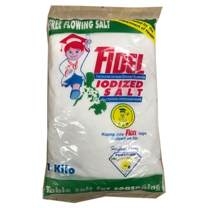 Fidel Iodized Salt Free Flowing 1kg | Lazada PH