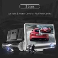 ZMZ Dash Cam Rearview Video Camera Recorder 3 LensVehicle HD 1080P กล้องติดรถยนต์ 3 เลนส์ กล้องหน้า/กล้องภายในรถ และพร้อมกล้องหลัง จอ 4นิ้ว