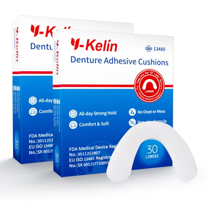 YKelin Denture Adhesive Cushion 30 pads (Lower) denture pads denture