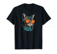 ❈☇ 100 Cotton Dad Mom Cat Sunglasses American Shorthair Cat T-Shirt MEN WOMEN UNISEX T Shirts Size S-6XL