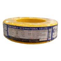 "^สินค้าขายดี^"Global Cable สายไฟ THW IEC01 1x4 100เมตร สีเหลือง"__/\__"