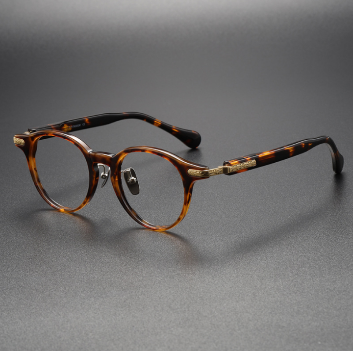 Prescription Myopia Eyeglasses Round Frame Japanese Handmade Acetate