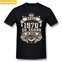 [XS-6XL คลังสินค้าพร้อม] เกิดใน April 1970 50ปีแห่งการเป็นแขนยาวขนาดใหญ่พิเศษสั้นที่ยอดเยี่ยมเสื้อยืดของเสื้อยืดผู้ชายของขวัญวันเกิด