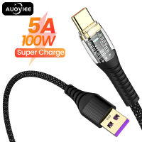 AUOVIEE 100W USB C สายเคเบิลชนิด C สายชาร์จเร็วสำหรับ Huawei P50 P40 P30 Pro Xiaomi Realme POCO 5A USB C สายดาต้าชนิด C สายถัก