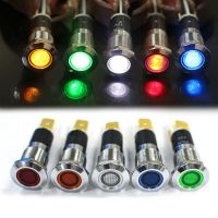 1x Car Boat Truck 12V 12mm Metal LED Waterproof Dash Pilot Panel Indicator Light Warning Indicator Light Signal Lamp Pilot Wire