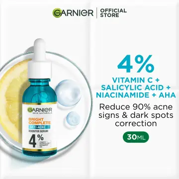 Garnier anti-dark spot serum with vitamin c, niacinamide and salicylic  acid- 2PC