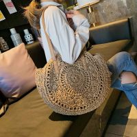 ?Dream Best? Casual Rattan Women Shoulder Bags Circle Straw Handbags Big Capacity Handmae Summer Tote Lady Round Bohemian Beach Treval Sac