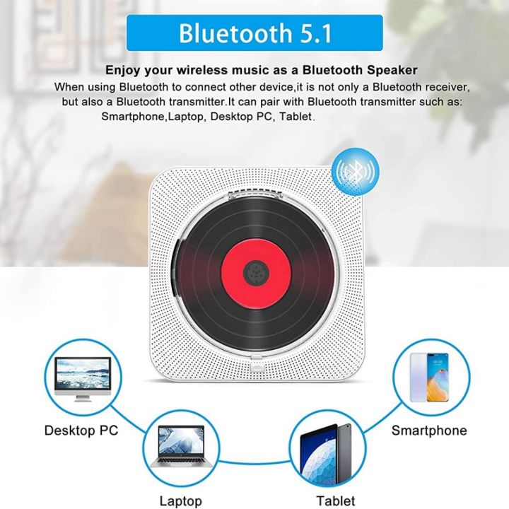 portable-bluetooth-cd-player-wall-mount-cd-player-home-audio-music-players-with-remote-control-lcd-display