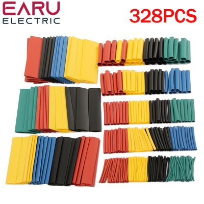 【cw】 328Pcs/set Sleeving Wrap Wire Car Electrical Cable Tube kits Shrink Tubing Polyolefin 8 Sizes Mixed Color 【hot】 !