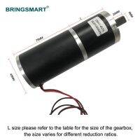 Bringsmart เกียร์มอเตอร์เคลื่อนที่ที่มีกำลังสูง24V12V ขนาดใหญ่แรงบิดมอเตอร์ DC มอเตอร์ขนาดเส้นผ่าศูนย์กลาง45มม. ใช้ได้กับสมาร์ทโฮม