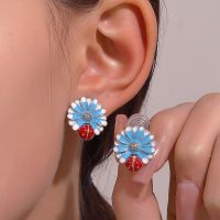 [COD] and ins daisy flower ear bone clip female creative design insect mosquito coil without hole