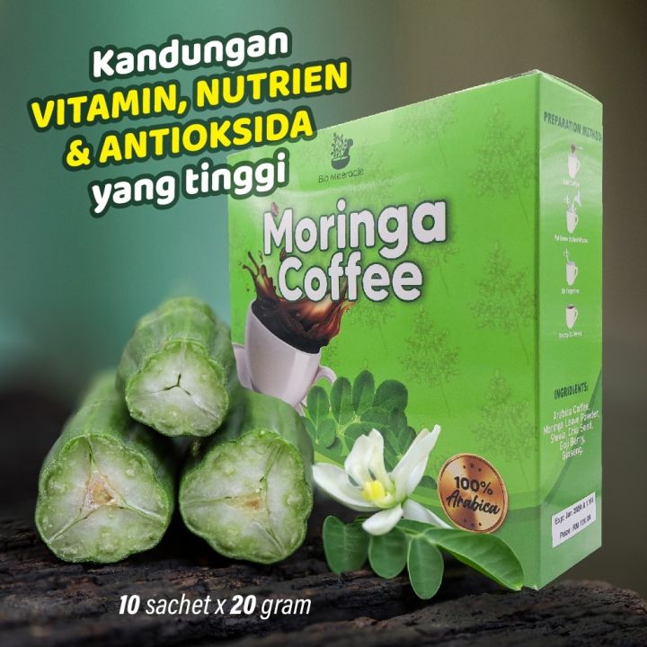 Kopi Moringa Plus Premium Stevia / Moringga Natural Herbs Coffee / Kopi