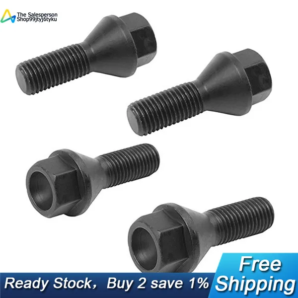 4Pcs สีดำล้อ Bolt Lug Nut สำหรับ BMW E30 E36 E46 E60 E90 36136781150