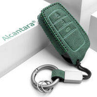 กระเป๋ากุญแจรถ Alcantrare Luxury Carkey Case ฝาครอบป้องกันสำหรับ Camry Corolla Avalon RAV4 CH-R n Highlander