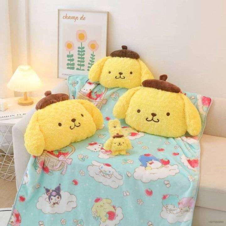 klot-sanrio-purin-หมอนตุ๊กตานุ่ม-ตกแต่งรถ-ตุ๊กตายัดไส้-หัวรถ-หมอนเบาะ-และผ้าห่ม-เข็มขัดนิรภัย-ป้องกันไหล่