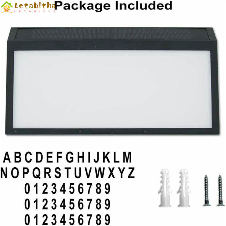 letabitha-ชุดไฟ-ip44ป้ายแขวนประตูพลังงานแสงอาทิตย์0-2วัตต์กันน้ำ-ป้ายเลขที่บ้านชุดไฟหมายเลขที่อยู่เปิด-ปิดไฟบ้าน