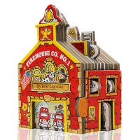 Original English workman mini house firehouse Co. No. 1 mini house series fire station modeling Book cardboard toy book