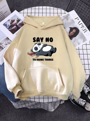 Hoody Sleeping Panda Says No Printing New Womens Hoodie Oversized Warm Female Hoodies Streetwear Fashion Sweatshirts For Women Size Xxs-4Xl