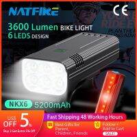 （ใหม่） NATFIRE 6Bike3600RechargeableFlashlight ด้านหน้าและด้านหลังสำหรับการขี่จักรยานบนถนน MTB กลางแจ้ง