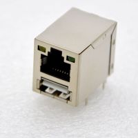 ซ็อกเก็ตโมดูล USB ชั้นเดียวพร้อมไฟ LED RJ45 PCB วัตถุประสงค์พิเศษจุดเชื่อมต่อส่วนประกอบ Gratis Ongkir ตัวเชื่อมต่อเครือข่ายใหม่