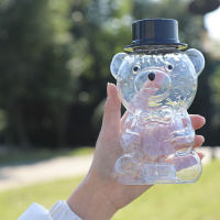 [Gorgeous] Hot Sale 500ml transparent Bear beverage ดื่มขวดเย็นดื่มนมชาน้ำผลไม้ขวดนมชากาแฟถ้วยน้ำผึ้งภาชนะฟางขวด