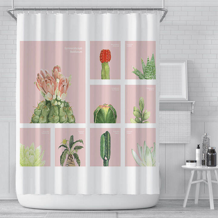 cactus-digital-printing-shower-curtain-design-cartoon-children-waterproof-polyester-bathroom-curtain-for-toilet