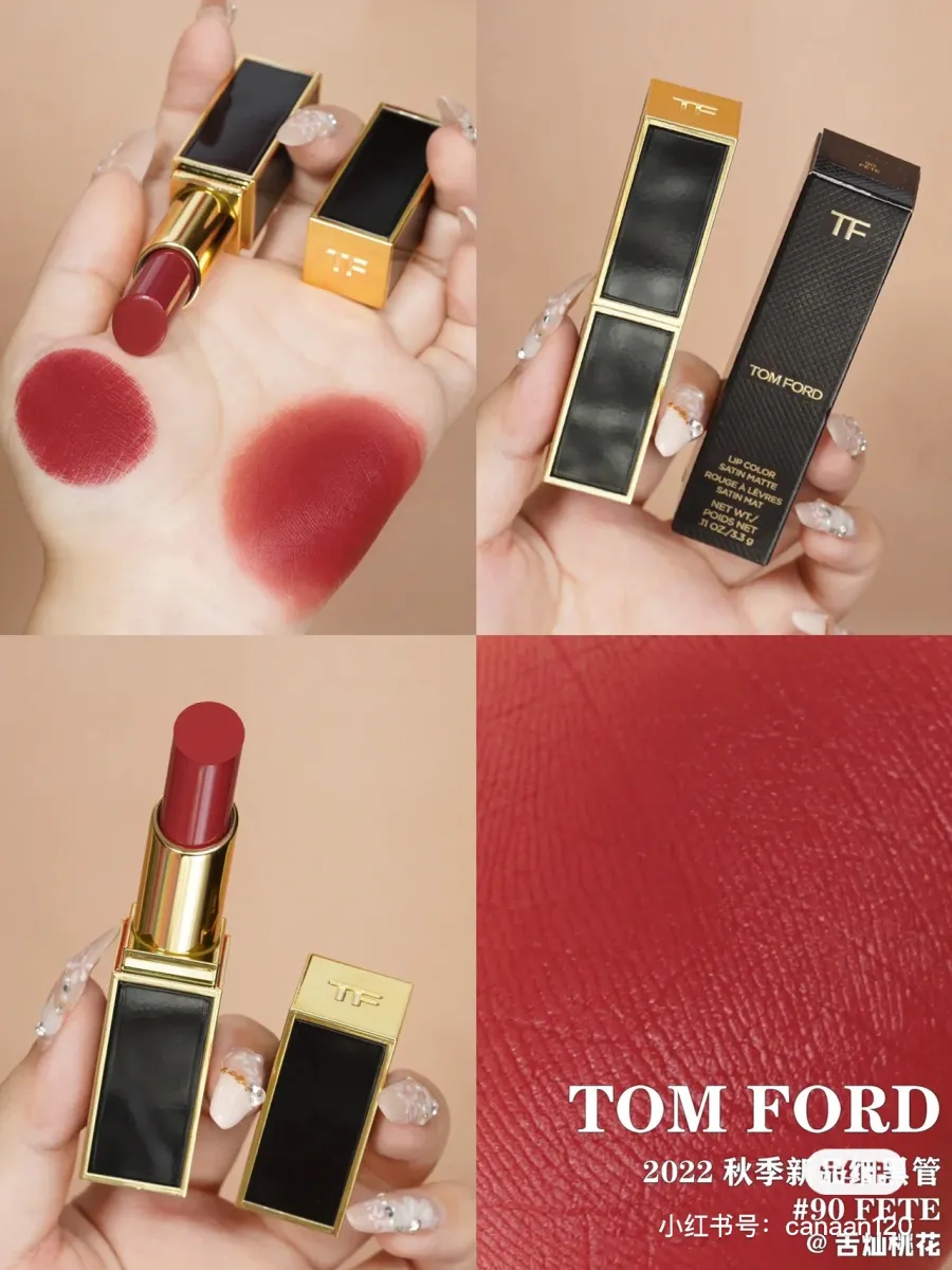 100% Authentic】 Tom Ford TF Thin Tube Lipstick New Lipstick 90 27 50ADORED  Cinnabar Nevus 51 52Chăm sóc da Làm đẹp Trang điểm 