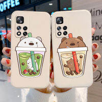 เคสสำหรับ Xiaomi Mi 10T Pro 11 Lite K40 Pro 11i Poco F3 M3 X3 NFC X3 Pro Redmi K30S 10 9A 9C 9T M4 Pro Note 9 Power 11 Pro Plus 10S 9 10 Pro Max เคสพิมพ์ลายหมีน้อย3ตัว,เคสผิวด้านขอบตรงป้องกันเลนส์9 Prime 7 8 Pro 8T 10X 9S