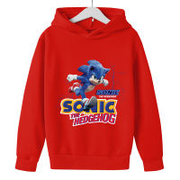 Sonic The Hedgehog Hoodie เสื้อกันหนาวพร้อมกระเป๋าสำหรับเด็กชายหญิงอะนิเมะการพิมพ์ดิจิตอลเสื้อกันหนาวเด็ก Casual Hooded เสื้อกันหนาว