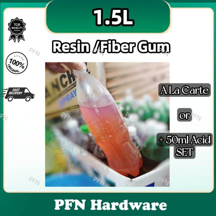 Fiber Gum 1.5 Liters / kg Fibreglass Resin with Catalyst Hardener