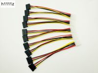 5ชิ้นตัวแยกสายไฟ SATA Molex 4pin ตัวผู้กับอนุกรม ATA 15pin X 2ตัวเมียสายฮาร์ดไดรฟ์20ซม. สำหรับขุดบิตคอยน์