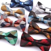 Suits Bow Ties For Men Polyester Cravats Fashion Adjustable Bowtie for Wedding Party Groom Butterfly Adult Plaid Bowties