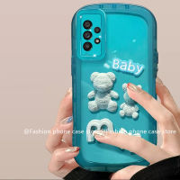 Phone Case เคส Samsung Galaxy A04 A04s A13 A23 A33 A53 A73 M33 A52 A52s A72 A22 LTE 4G 5G ใหม่ Hot Deals Stereoscopic ตุ๊กตาหมีโบว์ปลอกสีเลนส์ใสป้องกัน Soft 2023