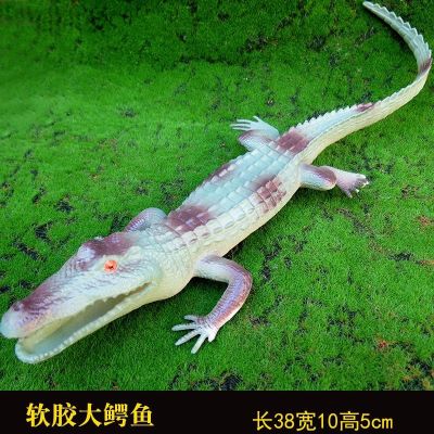 The simulation soft glue Nile crocodile crocodile animal model may sound child plastic toys amphibious reptiles Marine animals
