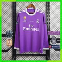 ¤ Longsleeve 16/17 Real Madrid away UCL Final edition kit S-2XL เพิ่มชื่อและตัวเลขได้