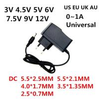 AC 110-240V DC 3V 4.5V 5V 6V 7.5V 9V 12V for 0.5A 1A LED light strip Universal adapter 12 V Volt Converter Power Supply Charger  Wires Leads Adapters