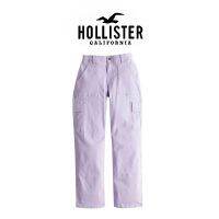 Hollister ชุดเอี๊ยมหนังสือปกแดงสำหรับผู้หญิง,กางเกงลำลองเอวต่ำลาเวนเดอร์สำหรับฤดูร้อน