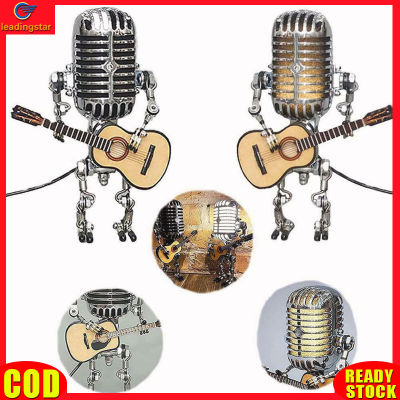 LeadingStar RC Authentic Retro Microphone Table Lamp Aluminum Alloy Microphone Robot Lamp Led Guitar Lights For Home Decoration