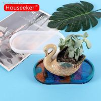 ❉ 1Pcs Tea Coaster Flower Pot Base DIY Mold Oval Handmade Silicone Mold Crystal Glue for Friends Gift Hands-on fun