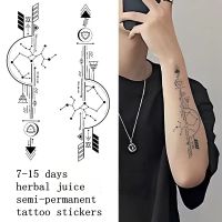 【YF】 Constellation Sword Tattoo Stickers Herbal Juice Non Reflective Waterproof Female Lasting Male Arm Chest Faux Tatouage Adesivos