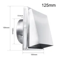 Stainless Steel Air Outlet Wall Ceiling Air Vent Waterproof Vents Cap 125 150mm Ducting Ventilation Exhaust Grille Exhaust Fans