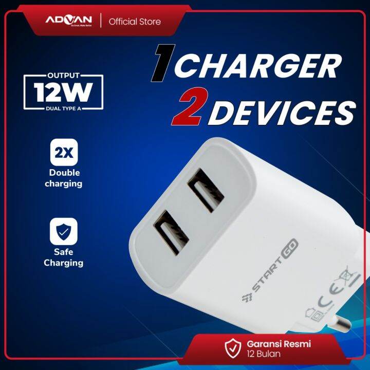 STARTGO Power Up Charger Smart 12 watt Quick Plug Wall Lazada Indonesia