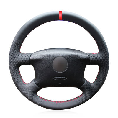 Black Artificial Leather Car Steering Wheel Cover for Volkswagen VW Passat B5 1996-2005 Golf 4 1998-2004 Seat Alhambra