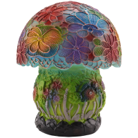 Stained Glass Mushroom Table Lamp Vintage Animal Plant Series Shaped Resin Bedroom Household